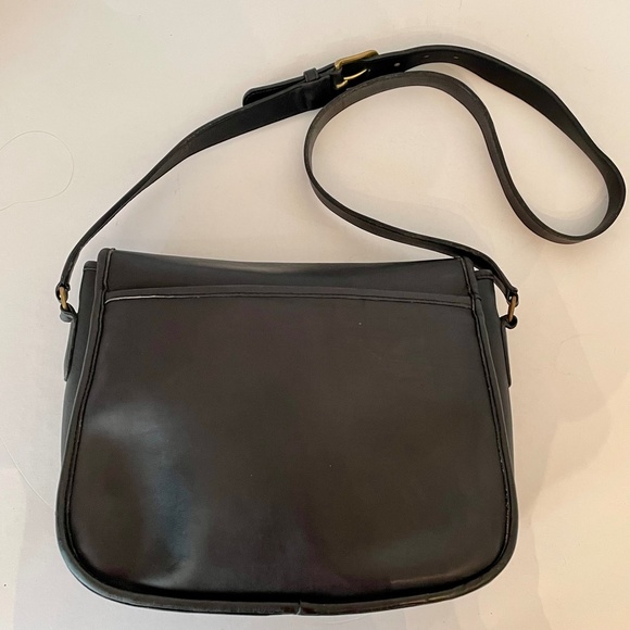 Vintage COACH Ranch Bag Black Glove Tanned Leather USA 9852 Rare - Picture 3 of 15